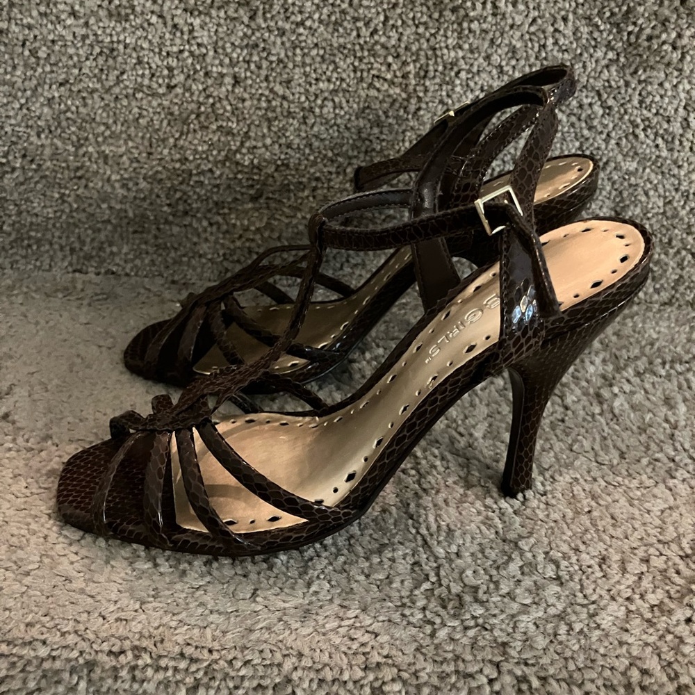 With Box! Worn Once! Like New! BCBGirls Chocolate Brown Strappy Sandals